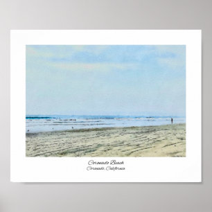 Poster Coronado Beach, Californie Aquarelle