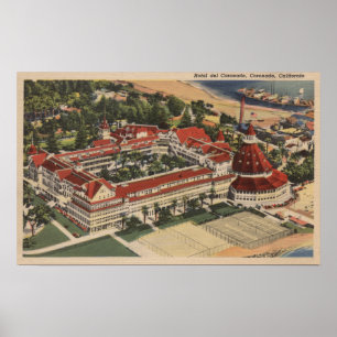 Poster Coronado, CA - l'oeil de l'oiseau du del Coronado