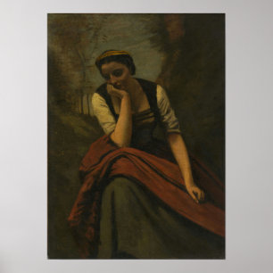 Poster Corot - Femme en méditation