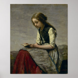 Poster Corot - Fille lisant