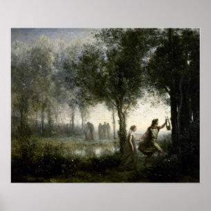 Poster Corot - Orphée menant Eurydice des Enfers