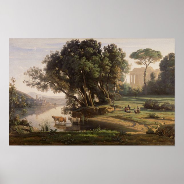 Poster Corot - Paysage italien (1835) (Devant)