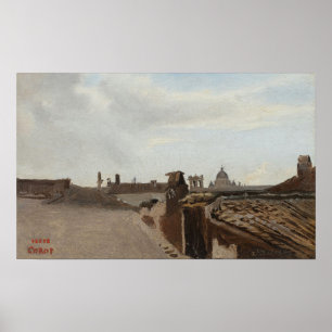 Poster Corot - Rome Vue depuis la fenêtre 1825