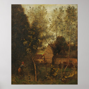 Poster Corot - Scène Agricole