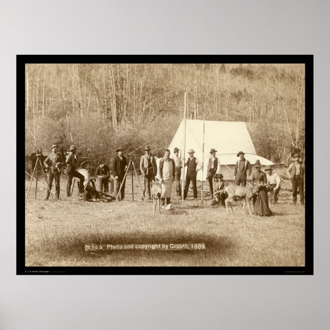 Poster Corps des ingénieurs et deux cerfs SD 1889 (Devant)