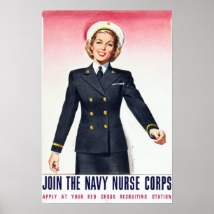 Poster Corps d'infirmières de la Marine vintage - Deuxièm
