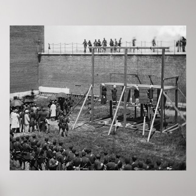 Poster Corps pendus des conspirateurs de Lincoln, 1865 (Devant)