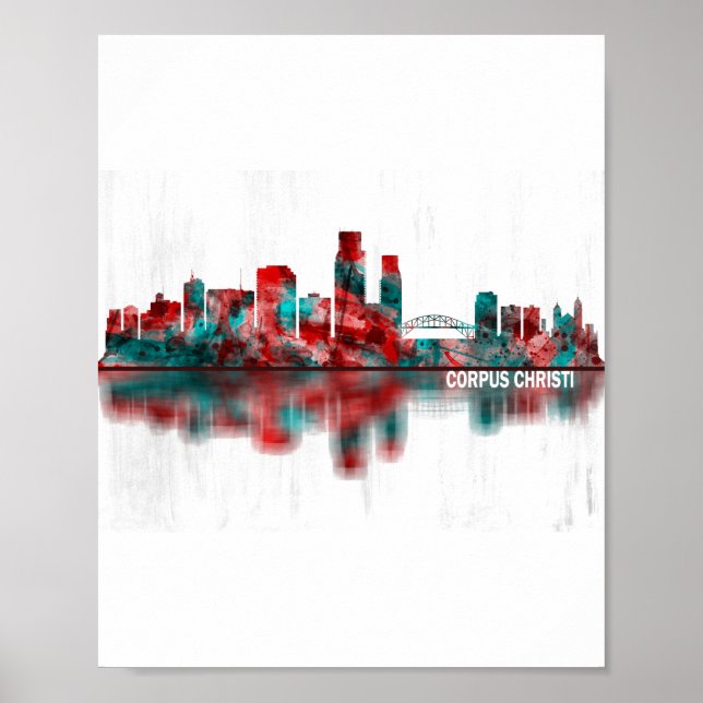 Poster Corpus Christi Texas Skyline (Devant)