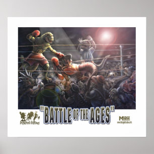 Poster Correspondance Dinosaure Boxing