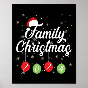 Poster Correspondance Noël Père Noël et cadeaux Famille C