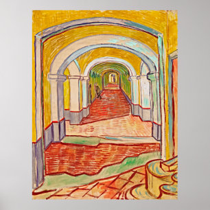 Poster Corridor dans le chef-d'oeuvre de l'Asile Van Gogh