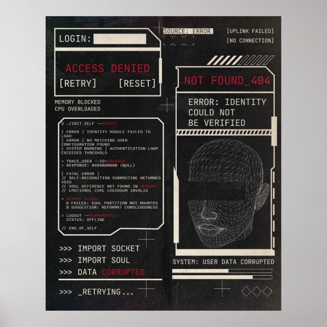 Poster Corrompu - Techno-Brutalist Streetwear Design (Devant)
