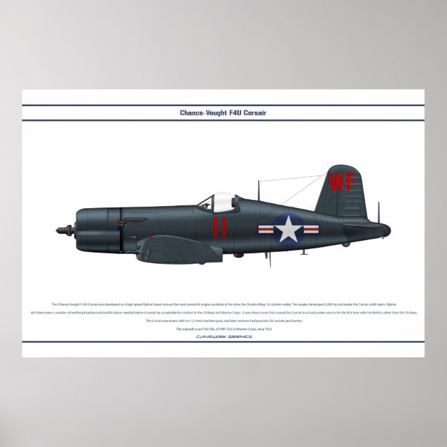 Poster Corsair USA VMF-513 (Devant)