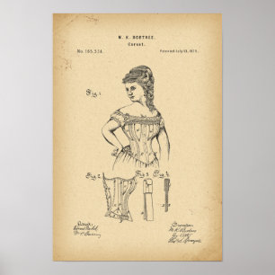 Poster Corset de 1875 brevets