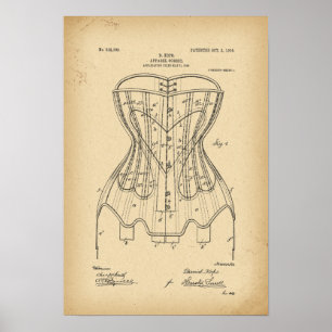 Poster Corset de 1906 brevets
