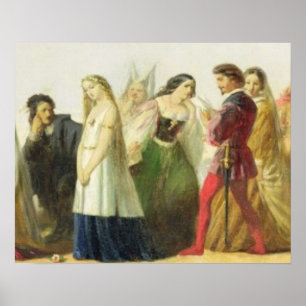 Poster Cortège des caractères de Shakespeare (huile