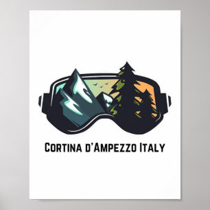 Poster Cortina D'ampezzo Ski Italie Ski Alpin Hommes T 