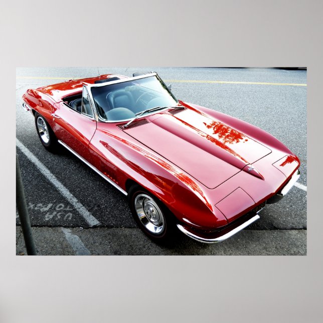 Poster Corvette rouge (Devant)