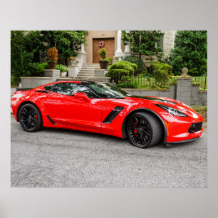 Poster Corvette rouge C7 Chevrolet