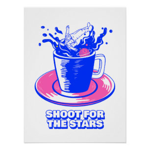 Poster Cosmic Adventure Space Art   Astronaute Brew
