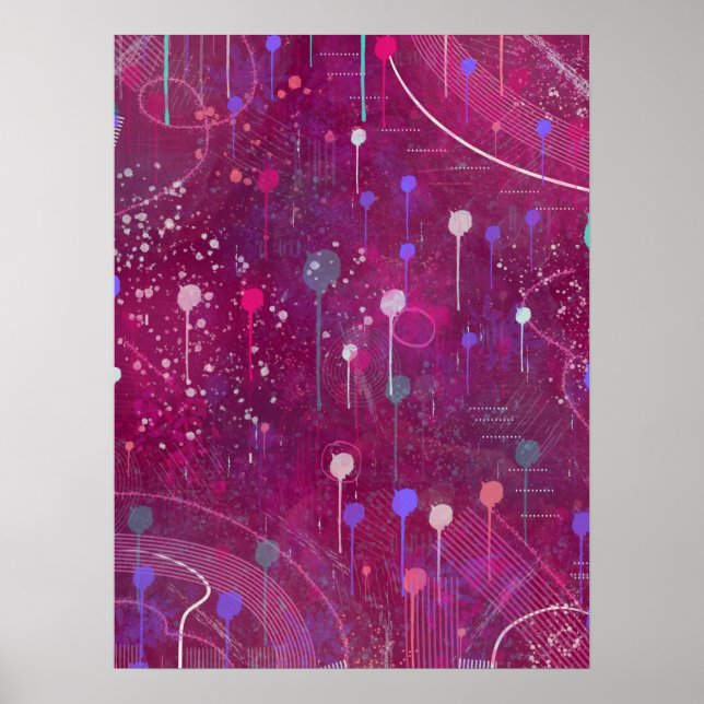 Poster Cosmic Berry Picking: Abstract Art (Devant)