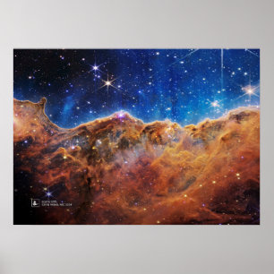 Poster Cosmic Cliffs, Carina Nebula, NGC 3324 (JWST)