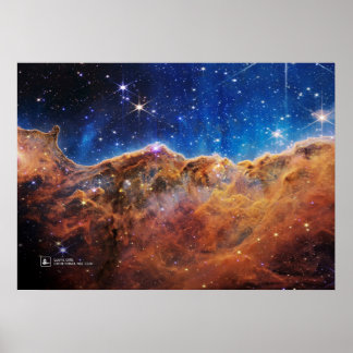 Poster Cosmic Cliffs, Carina Nebula, NGC 3324 (JWST)