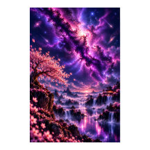 Cosmic Sakura : Fantaisie de lac céleste Art galac