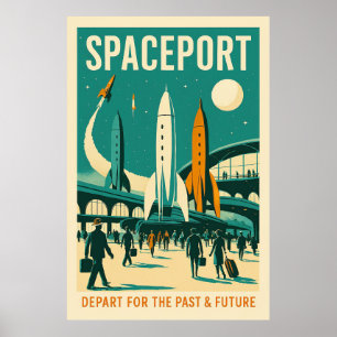 Poster Cosmodrome : partez pour le passé et le futur