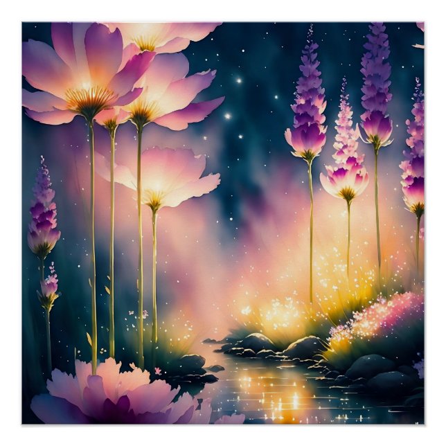 Poster Cosmos fleuris Art Work (Devant)