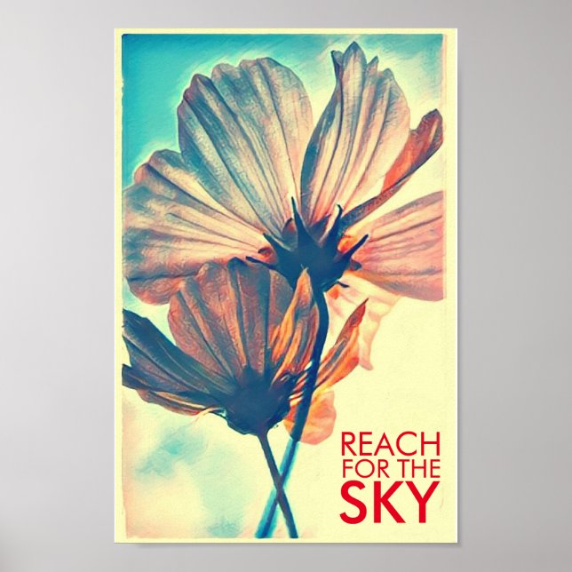 Poster Cosmos rose pour la citation Sky (Devant)