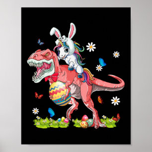 Poster Cosplay de Pâques de dinosaure licorne chevauchant