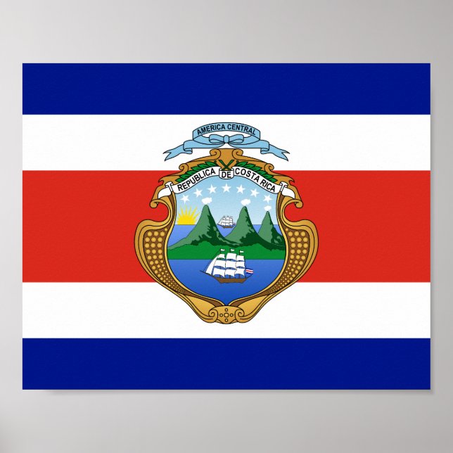Poster Costa Rica (armoiries/drapeau) (Devant)