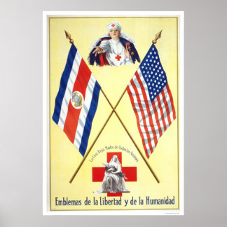 Poster Costa Rica - Emblèmes de liberté et d'humanité