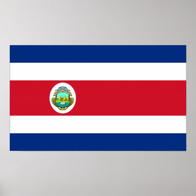 Poster Costa Rica - Le drapeau national du Costa Rica (Devant)