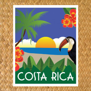 Poster Costa Rica style voyage vintage