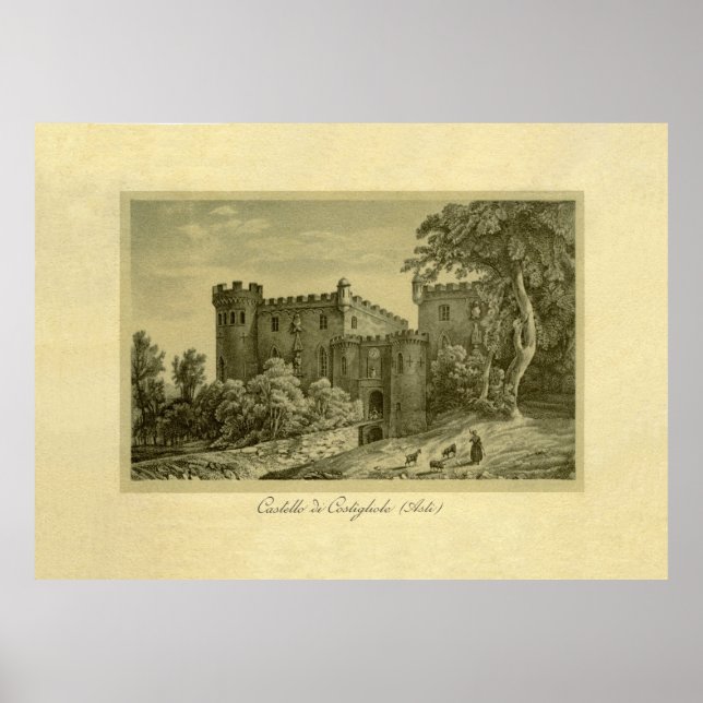 Poster Costigliole d'Asti, Piémont, Italie (Devant)