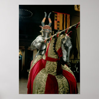 Poster Costume d'armure et armure de cheval assortie
