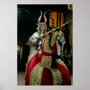 Poster Costume d'armure et d'armure assortie de cheval