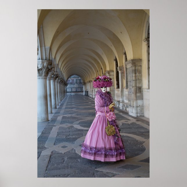 Poster Costume de Carnaval Féminin, Venise (Devant)