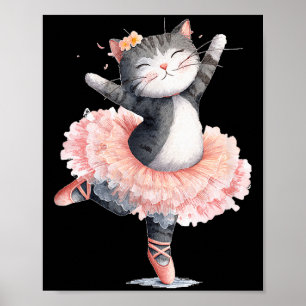 Poster Costume de chat en tutu dansant pour amateurs de c
