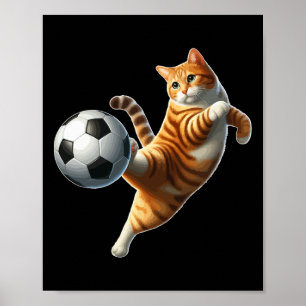 Poster Costume de chat jouant au football pour propriétai