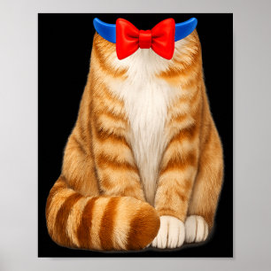 Poster Costume de chat orange nœud papillon tabby mignon
