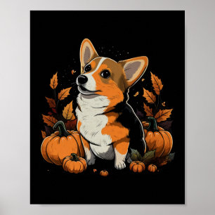 Poster Costume De Corgi Gallois citrouille Sur Corgi Gall