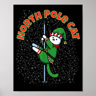 Poster Costume de danse elf drôle de chat Noël vacances C