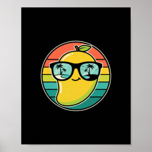 Poster Costume de fruit de mangue rétro cool Lunettes de 