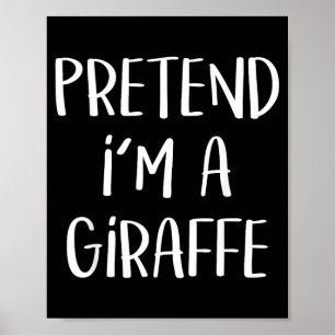 Poster Costume de girafe prétendu Fête d'Halloween drôle