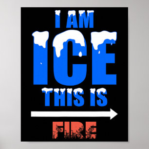 Poster Costume De Glace Et De Feu Drôle Halloween Famille