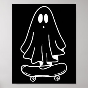 Poster Costume de Halloween paresseux de planche à roulet