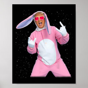 Poster Costume de Lapin Rose Trump